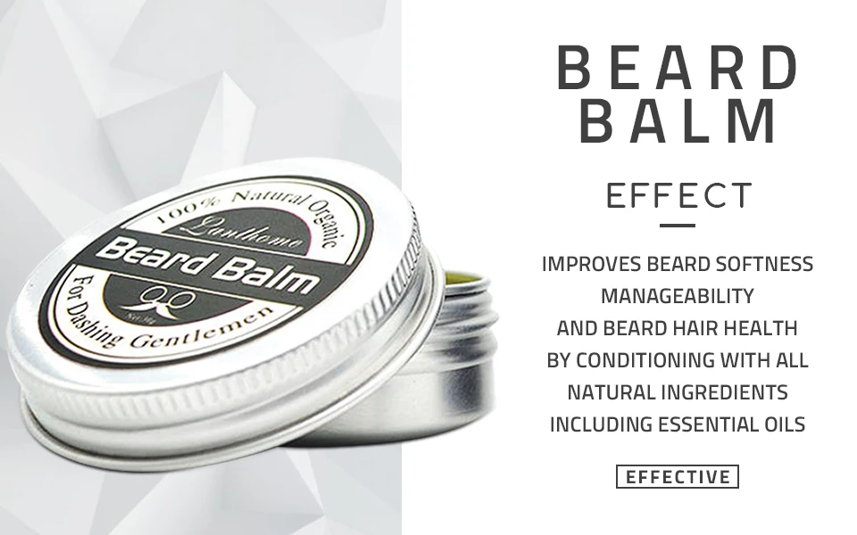 Lanthome-Baume à barbe bio original, huile revitalisante pour la croissance, soins de toilettage, traitement de la moustache, prévient les cheveux des hommes, 30g