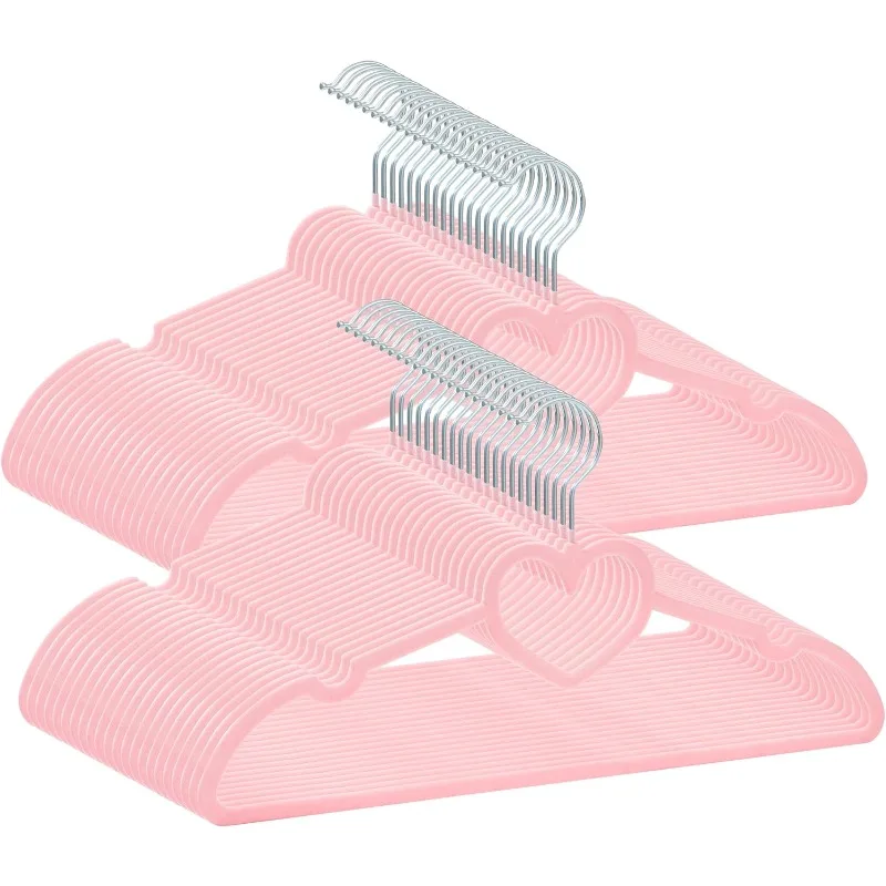 Pink Velvet Hangers 50 Pack, 16