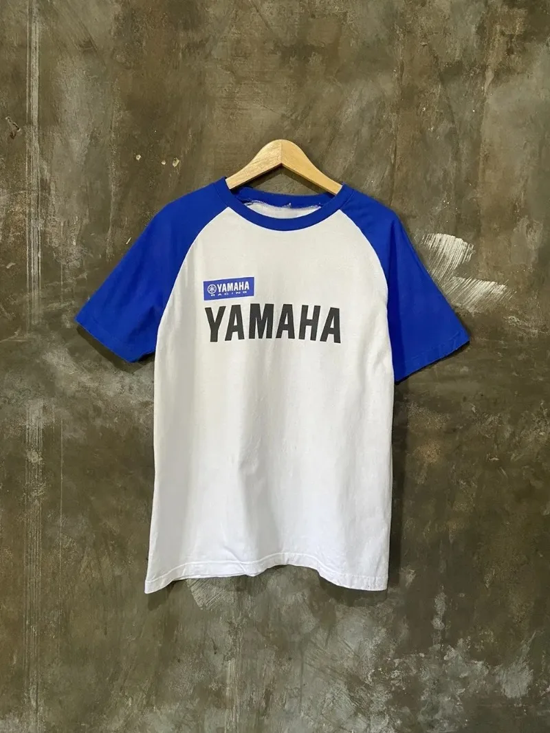 

Летняя модная тенденция 2026 года: бело-синяя футболка Yamaha с коротким рукавом для мужчин и женщин, удобная спортивная одежда для езды на мотоцикле