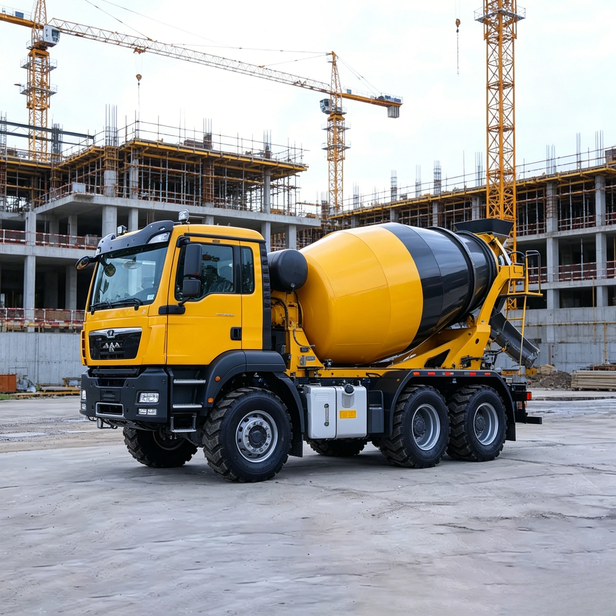 Mobile Self-loading Concrete Mixer Truck High Load Moment Four-wheel Drive Engine/Motor 0.35-0.7 M Bucket Capacity Customized