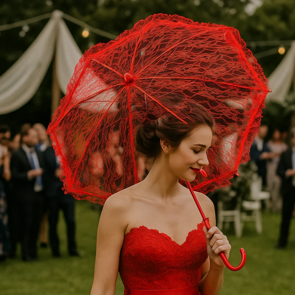 Elegant Lace Women's Lace Umbrellas Hollowed Out Lolita Mini Bridal Umbrella Delicate Floral Patterns Bride Prop Umbrella