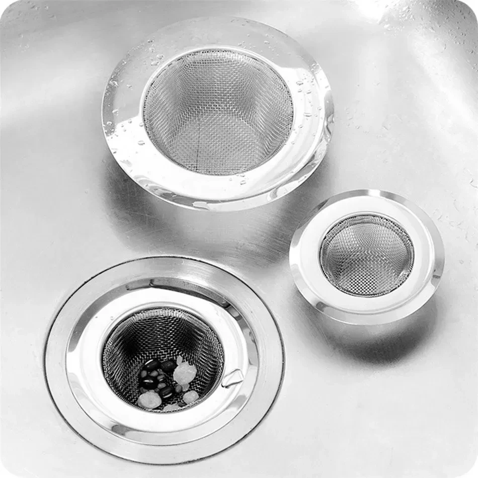 Kitchen Sink Stainless Steel Filter Sewer Mesh Strainers Bathroom Floor Drain Hair Waste Filter Washbasin Shower Sink Strainer