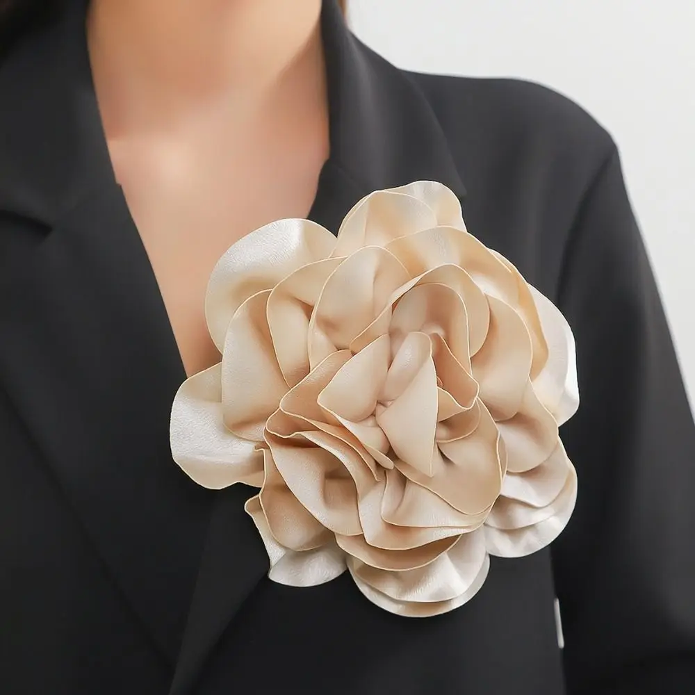 Handmade Clothing Accessory 20CM Brooch Large Flower French Lapel Pin Satin Ornamental Pin