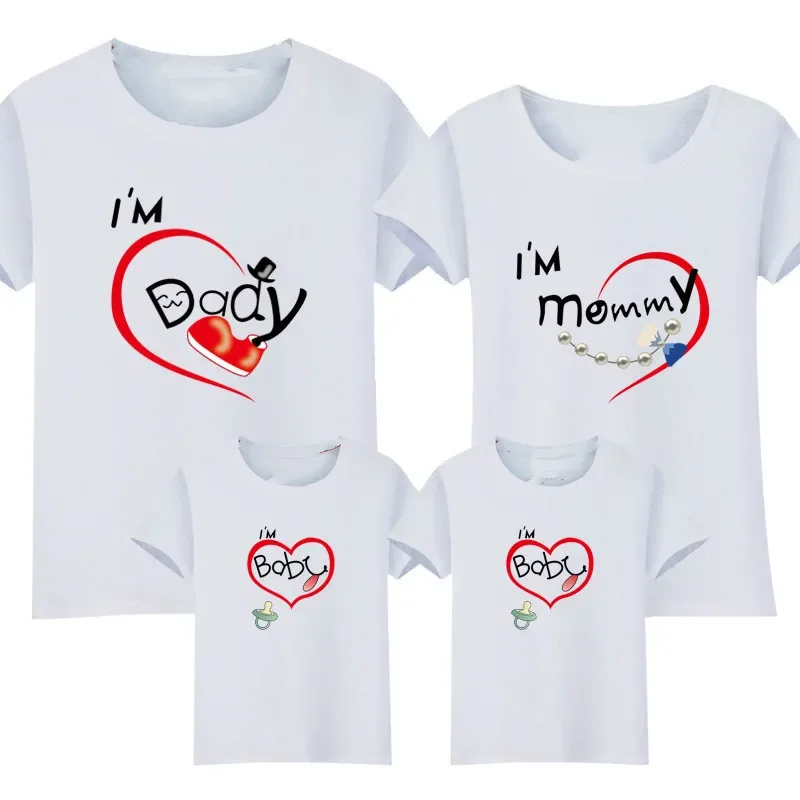 

Loving Family T-Shirt Family Matching Outfits Dady Mommy and Baby Short Sleeve Cotton T Shirt Gift