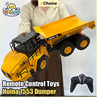 1/18 Rc Truck Dumper Huina 1553 Excavator Crawler 9Ch 2.4G Radio Controlled Car Electric Vehicle Tractor Model Toys for Boy Gift