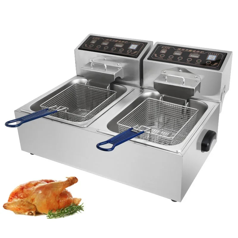 Fryer commercial electric fryer single and double cylinder large-capacity french fritters fried chicken equipment fryer timing e image 6