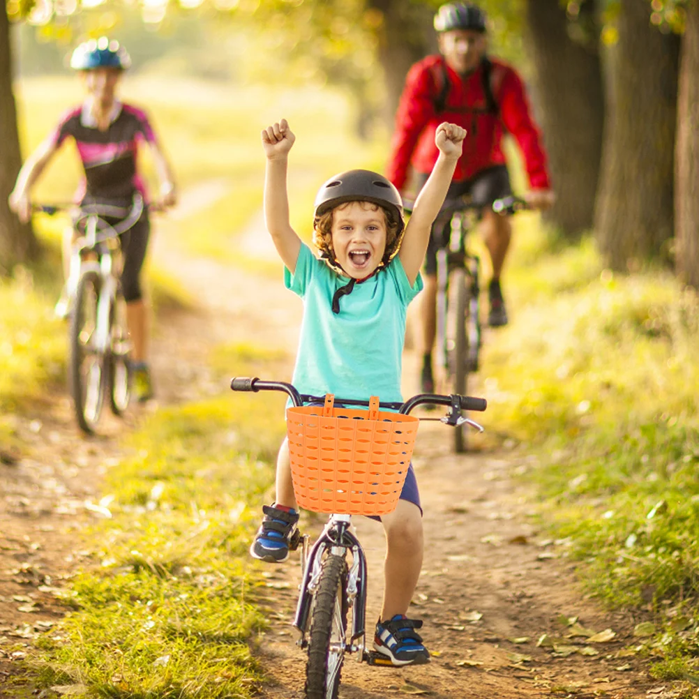 

2Pcs Children Bike Basket Lightweight Plastic Handlebar Accessory Scratch Wear Resistant Easy Install for Outdoor Rides