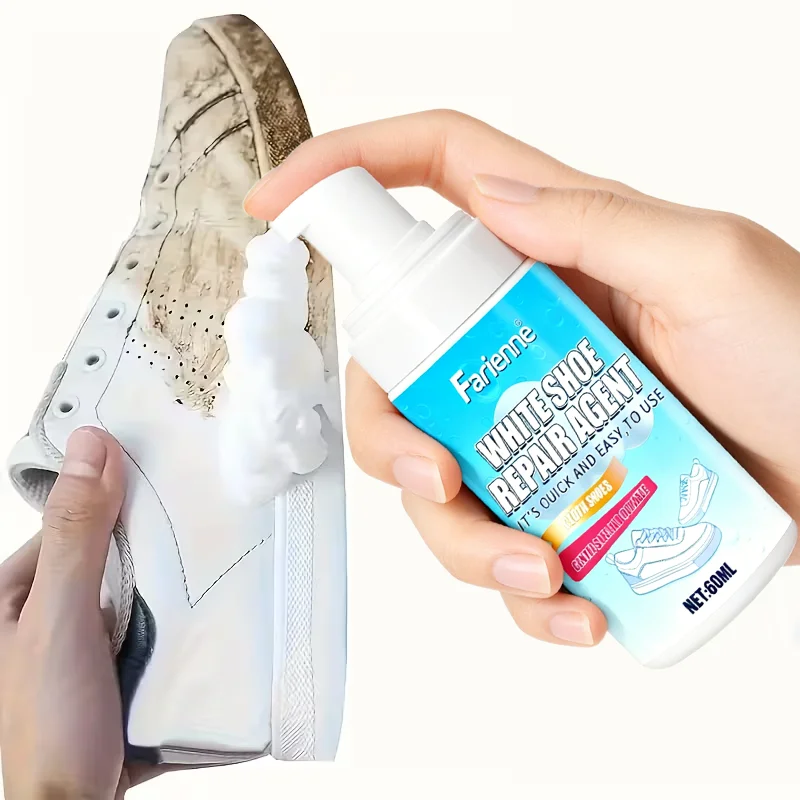 

Farienne 60ML White Shoe Repair Agent Shoe Dry Cleaning Foam Cleaner for White Shoes Sneakers Canvas Shoes Cleaning