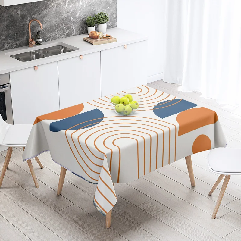 مجردة هندسية مفرش المائدة مقاوم للماء مقاومة للبقع الطرف الديكور مطعم مقهى طاولة طعام مفارش المائدة 140X200cm