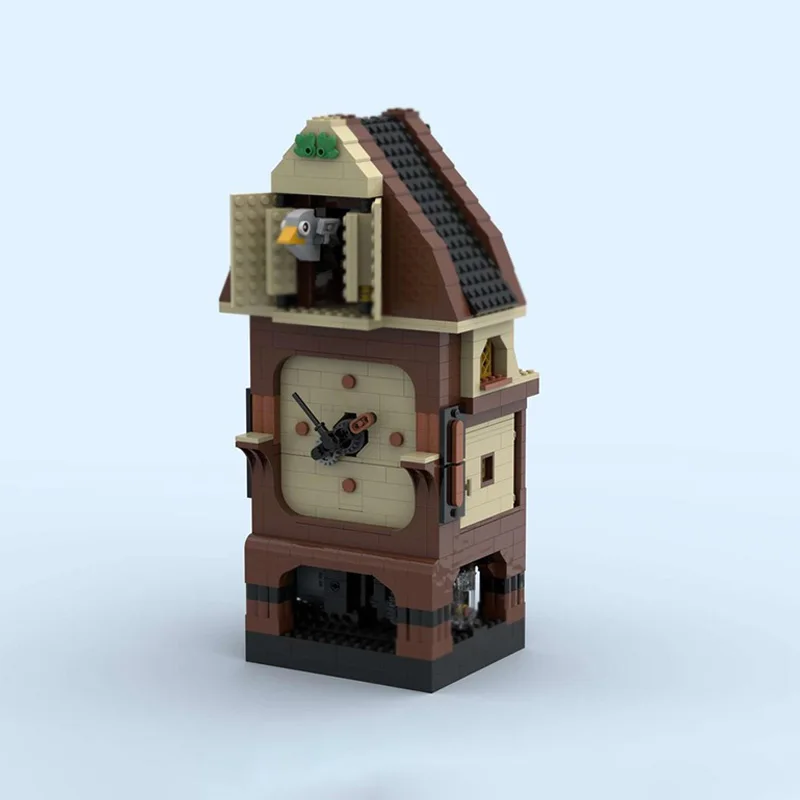 Medieval Castle Model MOC Building Bricks Cuckoo Clock Modular Technology Gifts Holiday Assemble Children Toys Suit