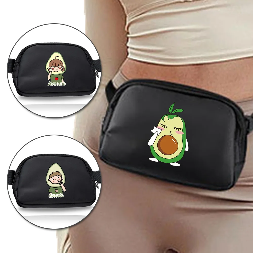 Women's Fanny Packs Waist Bag Printing Avocado Series Purse Sport Phone Belt Bag Pouch with Adjustable Strap Casual Banana Bags