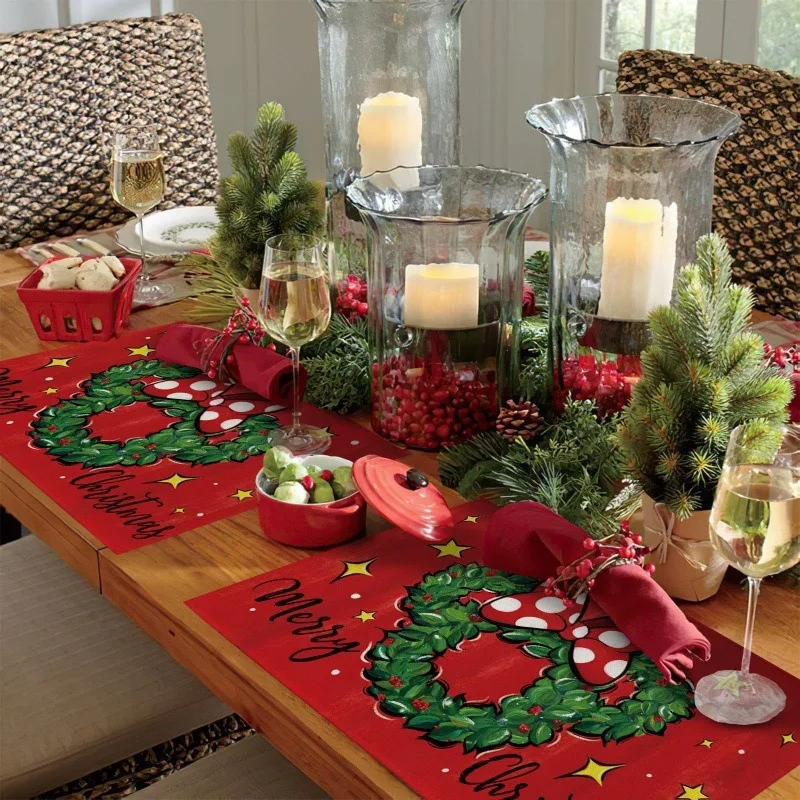 32x43cm Table Cloth  Durable Polyester Thicken Placemat Reusable for Kitchen Dining Wedding Decoration