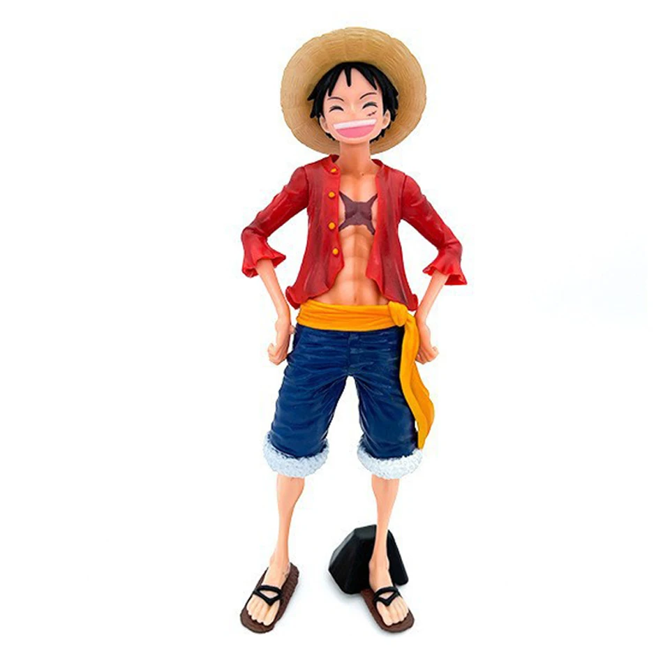 Heißer Anime One Piece Actionfigur: Selbstbewusster, lächelnder Luffy mit drei wechselbaren Gesichtern – Sammlermodell, Geschenk, Kinderspielzeug, Auto- und Schreibtisch-Deko