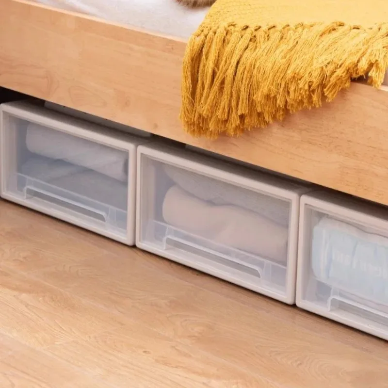 Drawer Slid Storage Box Large Clothes Storage Container Plastic Clear Underwear Quilt Cabinet Holder Closet Organizer