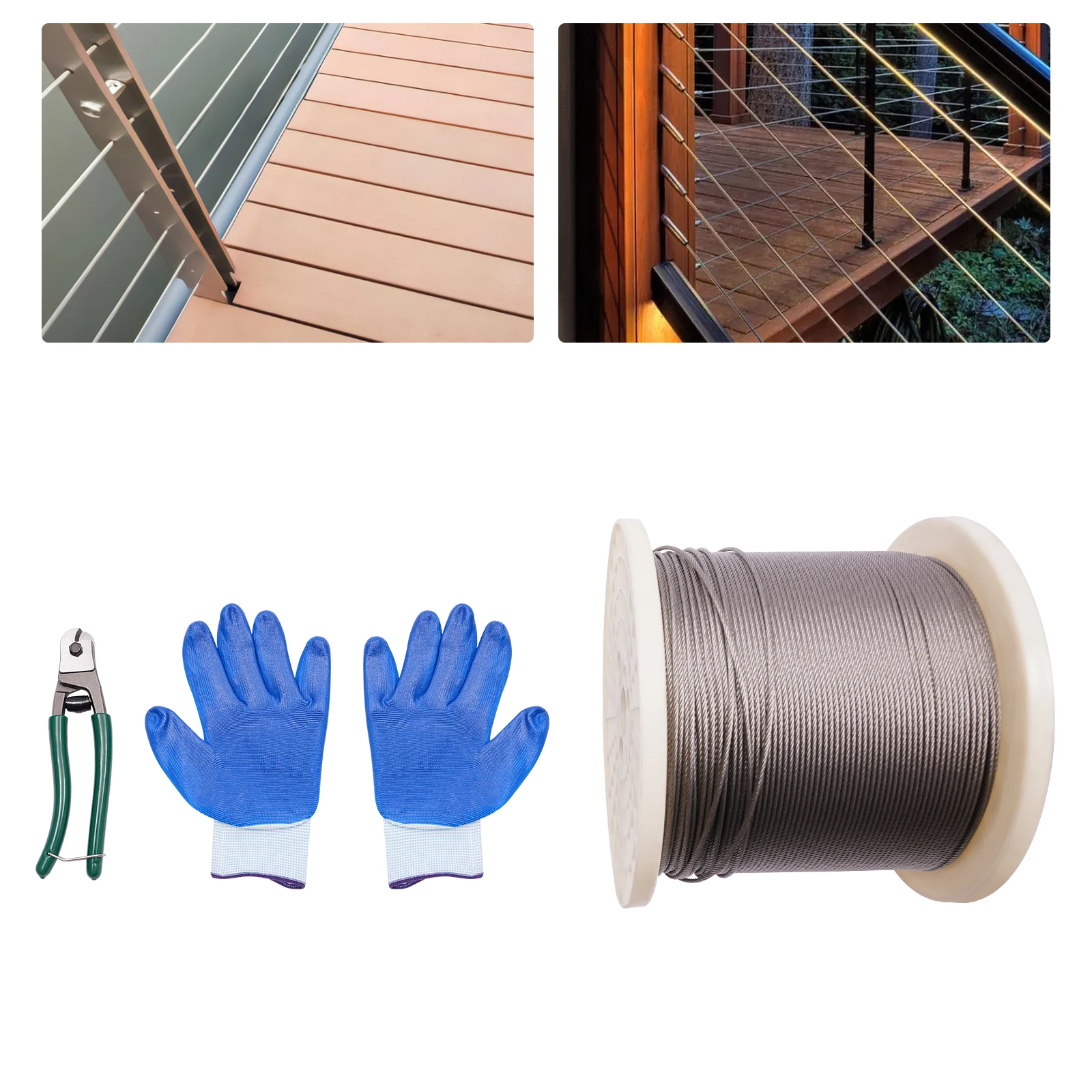 1100ft Deck Railing Cable 316 Stainless Steel Wire Rope Braided Stainless Steel Cable for Cable Railing