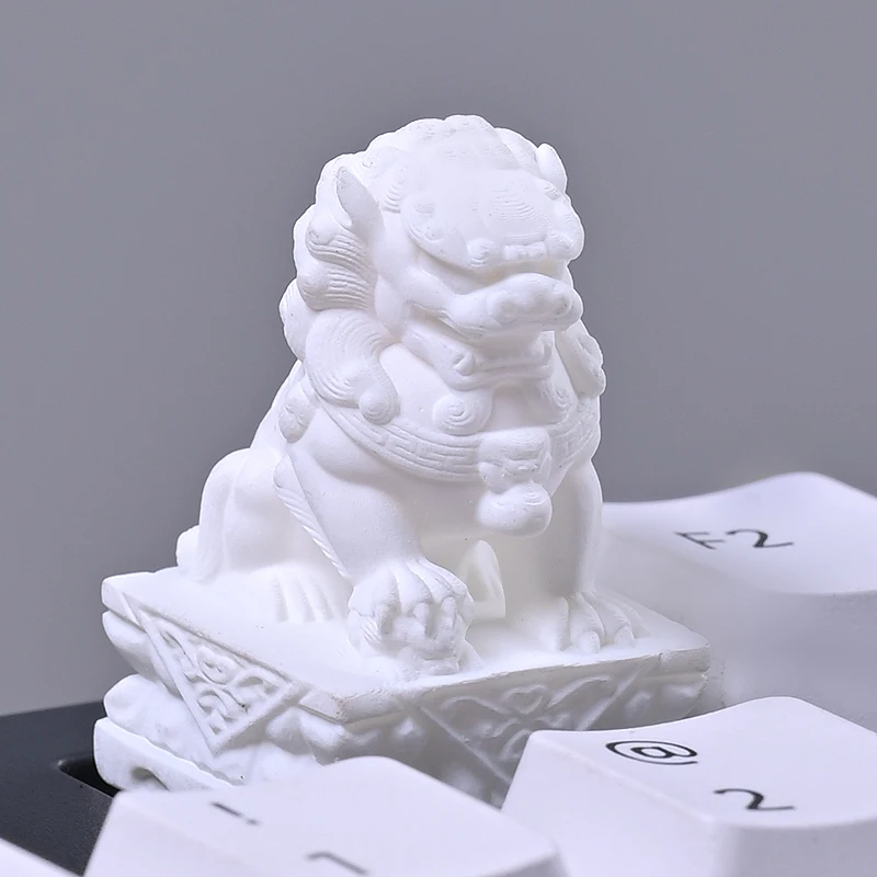 Pedra leão keycap resina artesanal impressão 3d personalizado criativo keycaps para decoração de teclado mecânico