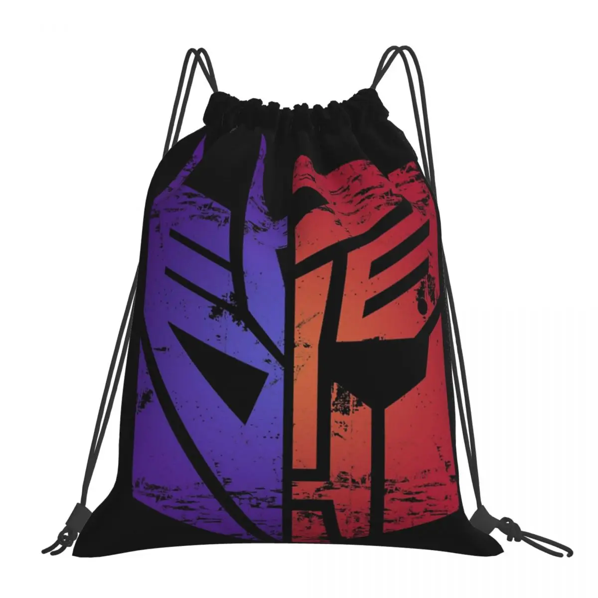 Decepticon Autobot Split Logo Backpacks Drawstring Bags Drawstring Bundle Pocket Sports Bag Book Bags For Man Woman School