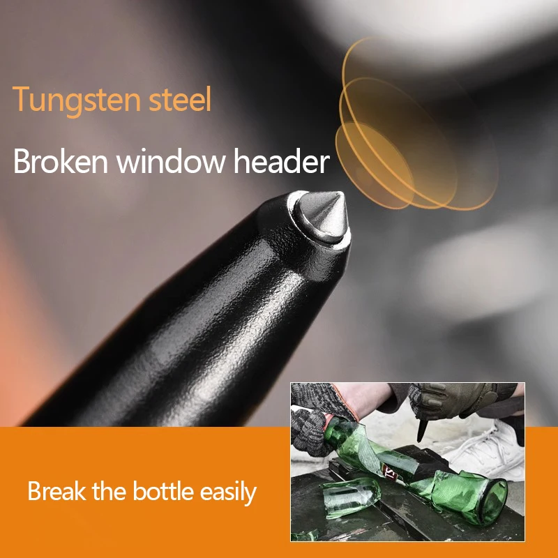Multi-functional self-defense tactical pen tungsten steel portable window-breaking safety hammer suitable for both men and women