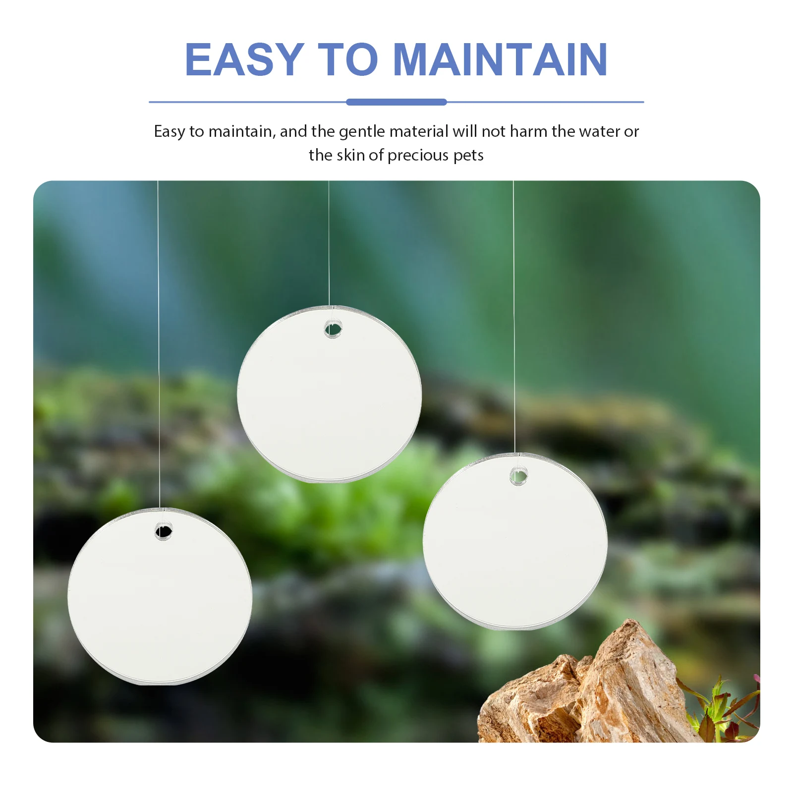 

4 Pcs Fish Tank Mirror Small Betta Accessories Decorative Floating for Acrylic Aquarium