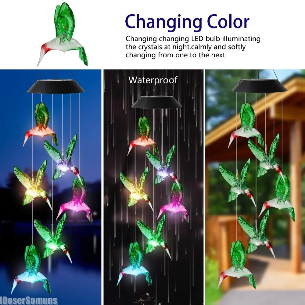 

Outdoor Garden Porch Decoration Night Light Solar Wind Chime Light Waterproof LED Decorative Wind Chime Lights