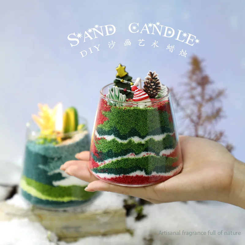 DIY Sand Painting Scented Candles  Handmade Activities Christmas Ornament Premium Birthday Sand Wax Fragrance Creative Gift