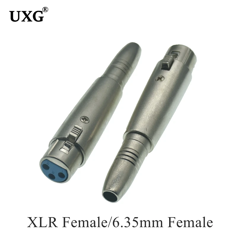 1 sztuk 6.35mm żeński do żeńskiego i męski XLR wtyczka konwersji 6.5 6.5mm rdzeń miedziany 3Pin Adapter wzmacniacz Adapter