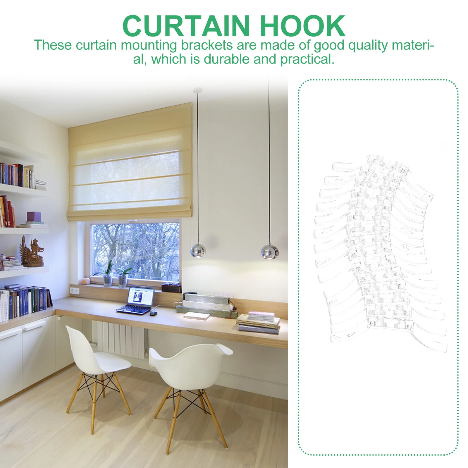 

15Pcs Roller Curtain Fixing Hook Blinds Hanging Hook Premium Quality Positioning Clip for Blind Accessories Simple Wall Mount