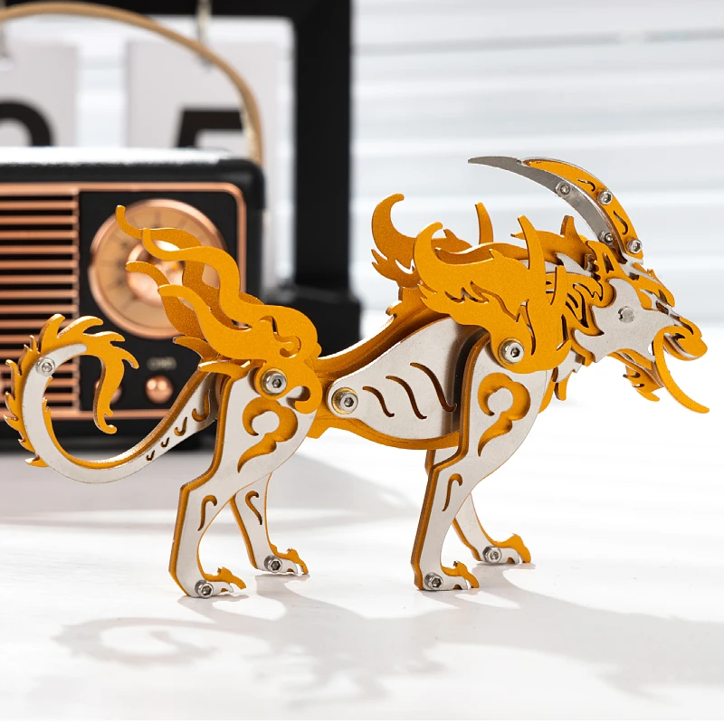 MOKR Wolf King 3D لغز معدني DIY تجميع نموذج لعب الأطفال هدايا عيد الميلاد والعام الجديد التعليم والتدريب