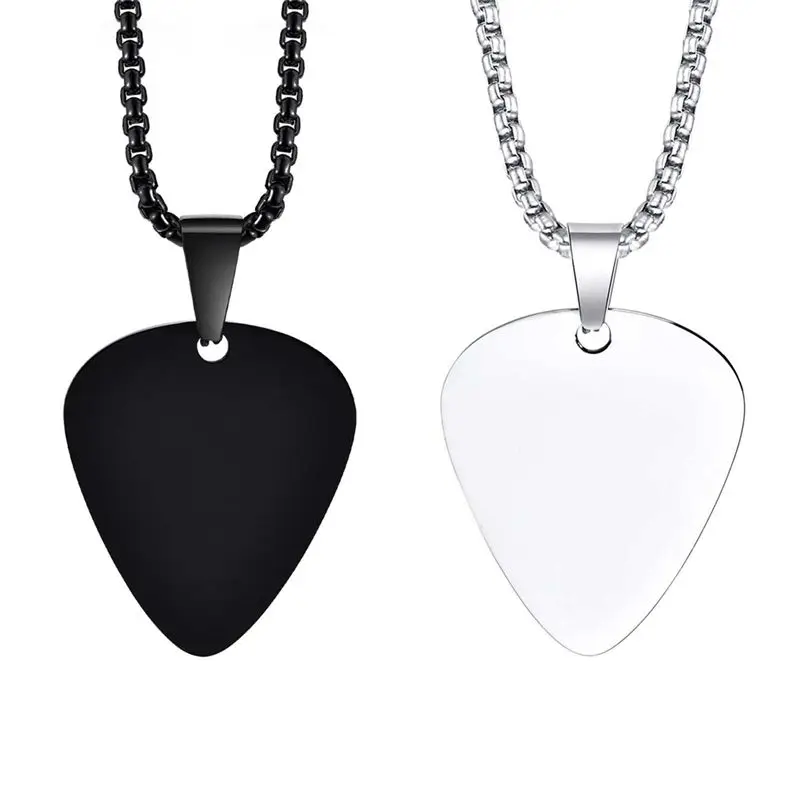 ABKV-4 PCS Guitar Pick Holders, 2.5X2.9X1.5Cm Stainless Steel Chains Personalized Steel Accessories