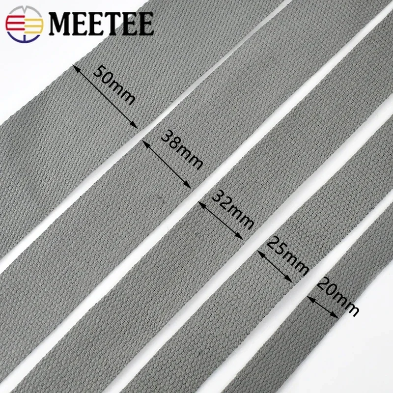 Meetee 5Meters 20/25/32/38mm Polyester Cotton Webbing Tape Canvas Backpack Ribbon Belt Sewing Bias Binding Clothing Accessories