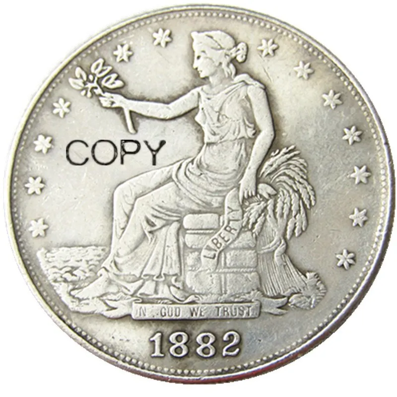 

US 1882 Trade Dollar Silver Plated Copy Coin