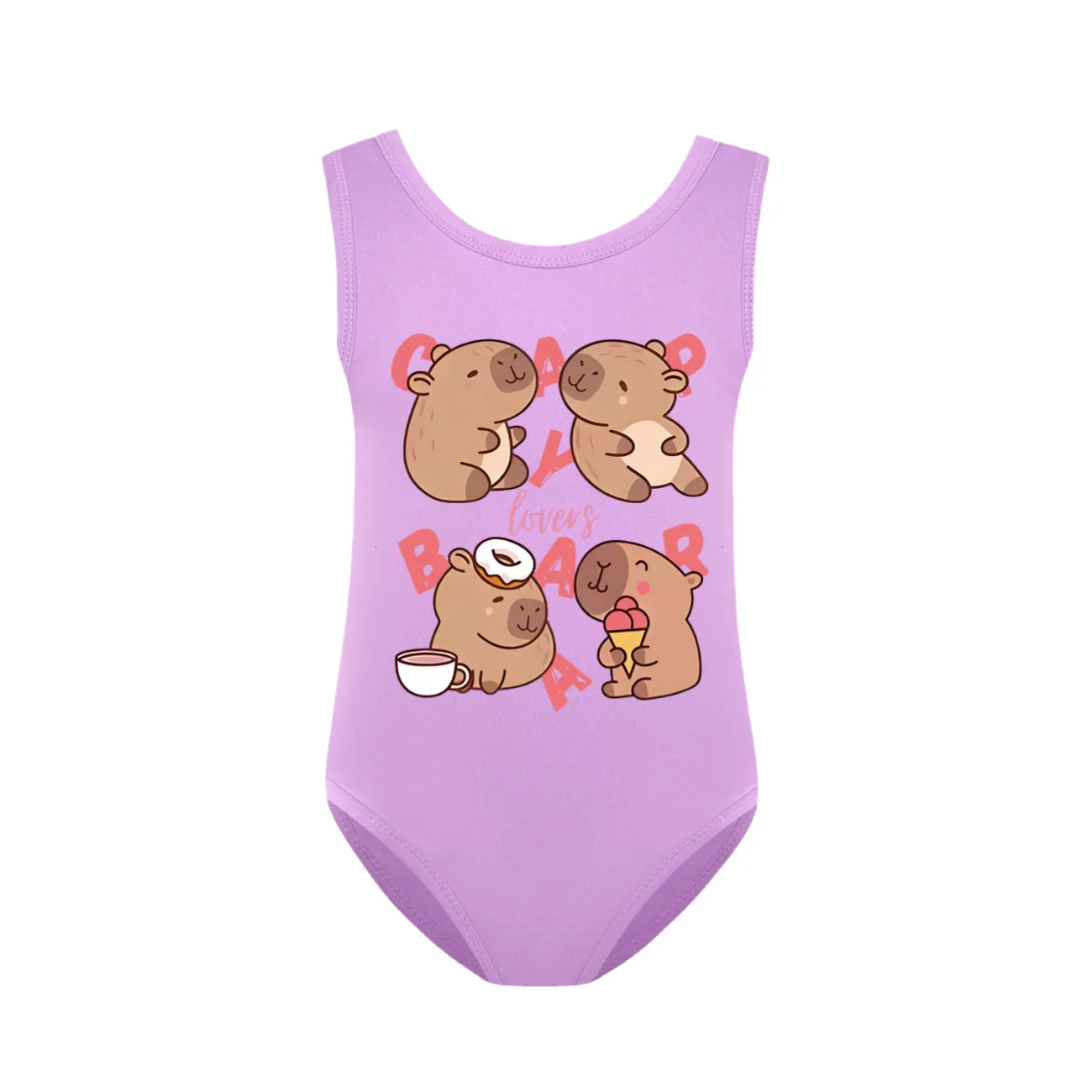 Copybara Swimsuit Girls Summer Vacation Outfits Kids Sling Ruffles Bikini Set Children Carooon Swimwear