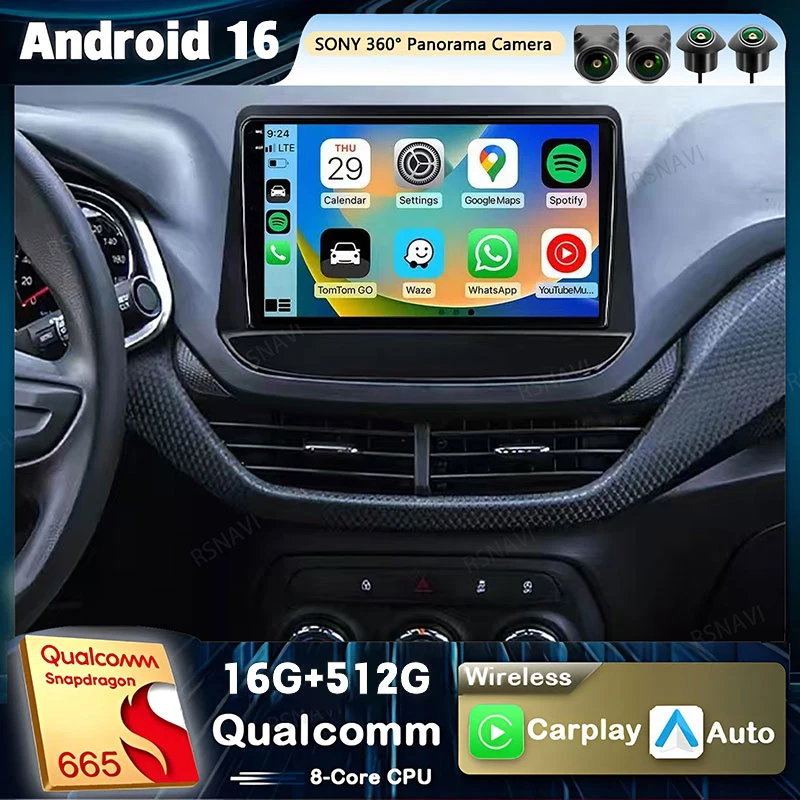 Radio para Auto con Android 16 y Carplay para Holden Chevrolet Onix Cavalier 2020 2021, Reproductor Multimedia de Video, Navegación GPS, Estéreo 2Din, DVD