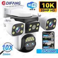 10K Security Protection WiFi6 Camera Outdoor Three Screen 20MP CCTV External IP Cam 10X Zoom 8K 15MP Video Surveillance Camera