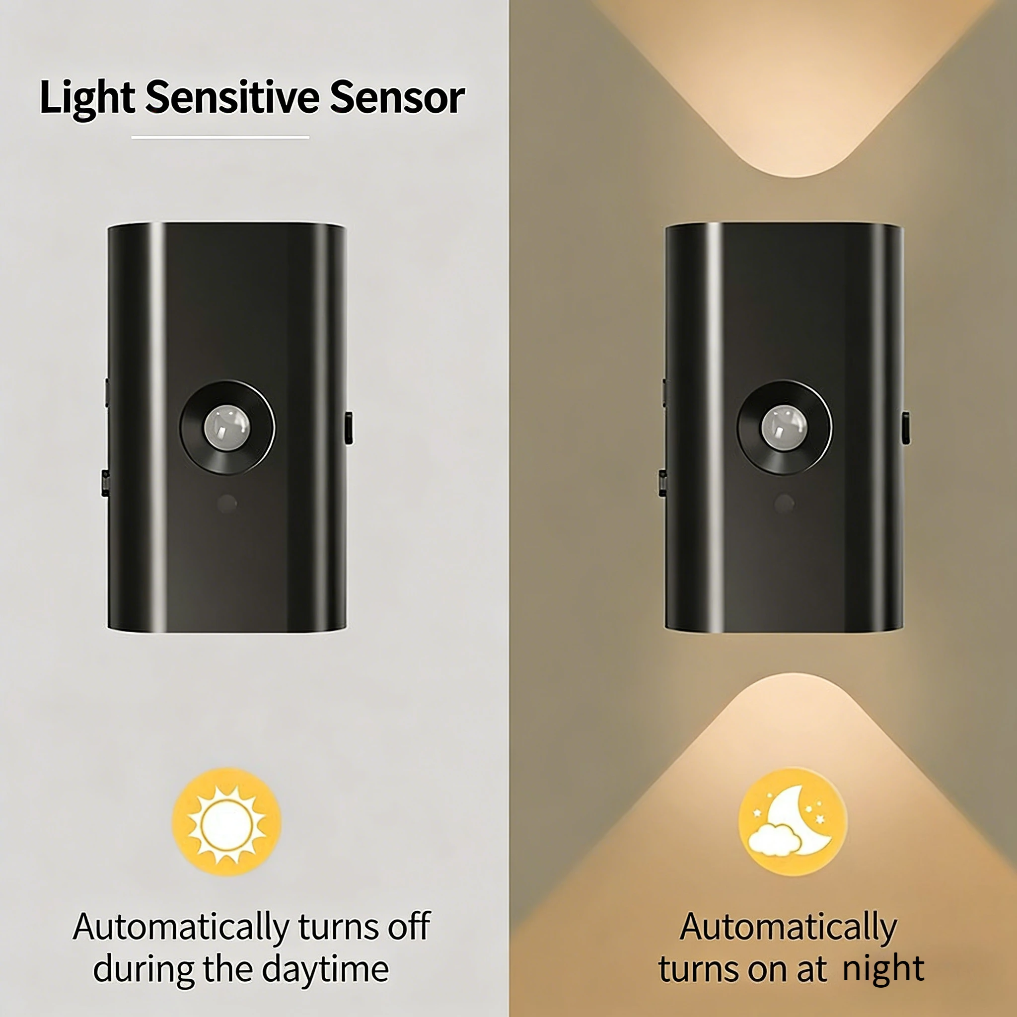 

Rechargeable Motion Sensor Night Light, Magnetic Dimmable LED Step Light, Dual Head Wall Lamp with Large Capacity Battery