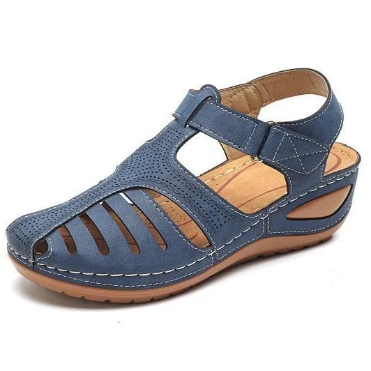 

Summer Wedge Heel Women's Shoes Thick-soled Comfortable Sandals Plus-size Women Shoes Thick-soled Sandals with A Stitching Cover