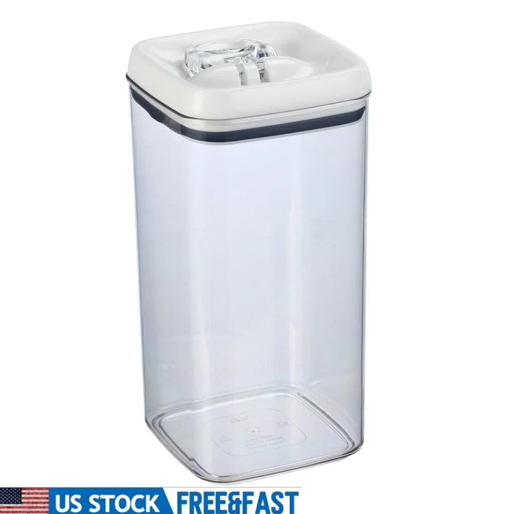 

19-чашкольный прозрачный контейнер для хранения продуктов, герметичный флип-с откидной крышкой, легко открывающаяся крышка, штабелируемый, не содержащий BPA, прочный органайзер для кухонной кладовой