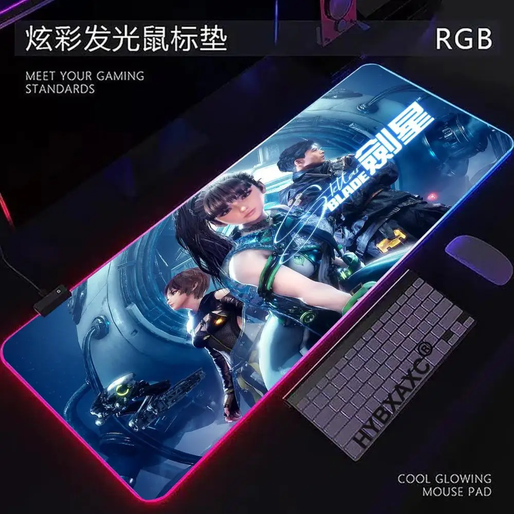 

RGB LED HD S-Stellar B-Blade Mouse Pad Non-slip Desk Mat PC Laptop Accessories Rubber Office Keyboard Large Gamers Decoracion HD