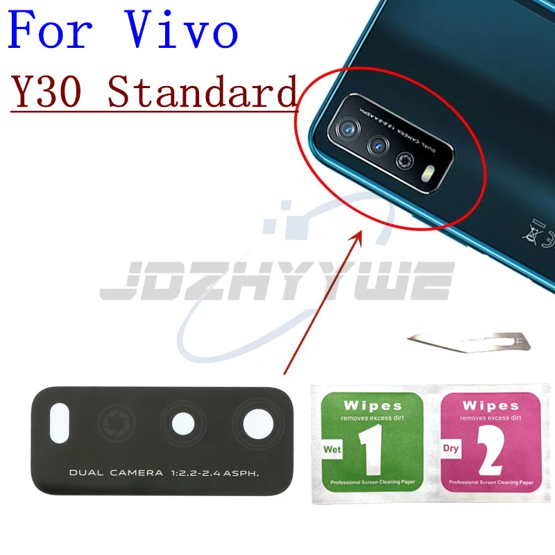 2PCS Original Back Rear Camera Glass Lens With Sticker For Vivo Y3 Y5s Y7s Y9s Y10 Y11s Y12a Y12s Y21s Y30 Standard + Tools