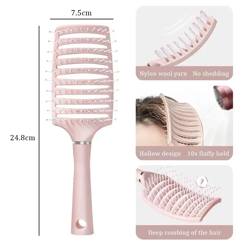 Stripe Detangle Hairbrush Professional Women Comb Wet Hair Brush Scalp Massage Comb Brush for Hairdresser Hairdressing Tools