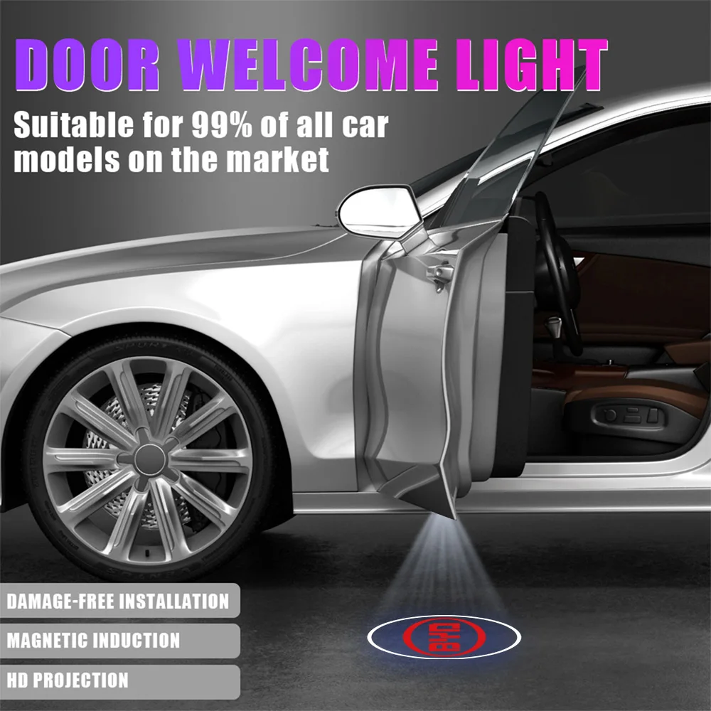1/2 قطعة ل BYD F3 I3 F0 F6 S6 S8 E5 E6 G3 G6 L3 S7 M6 تانغ سونغ تشينغ سيارة HD العارض ضوء الباب اللاسلكية المغناطيسي ترحيب مصباح #1