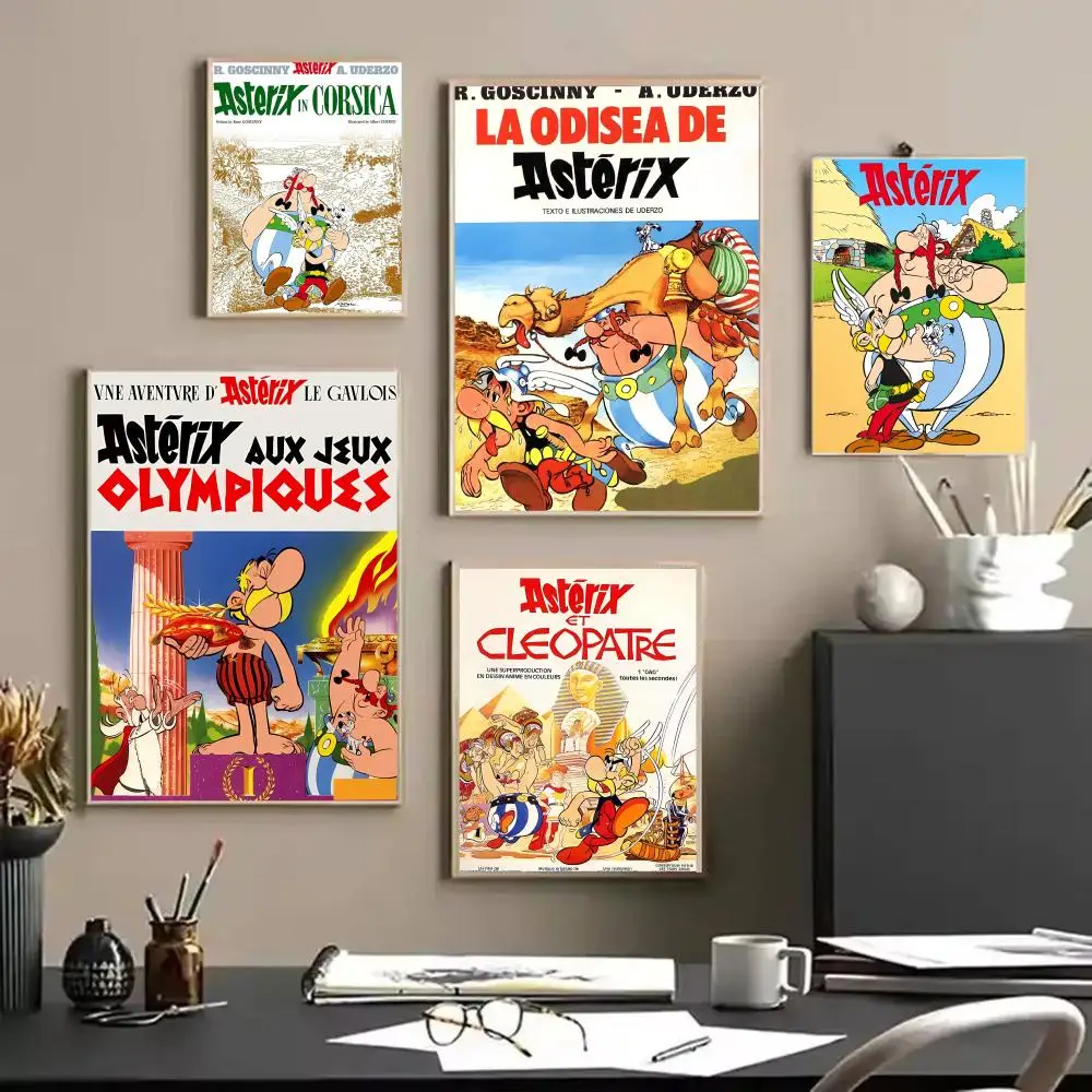 الكلاسيكية أنيمي A_Asterix وO_Obelix HD الكتان قماش المشارك جدار الفن يطبع لغرفة المعيشة غرفة نوم مكتب هدية تزيين المنزل #2