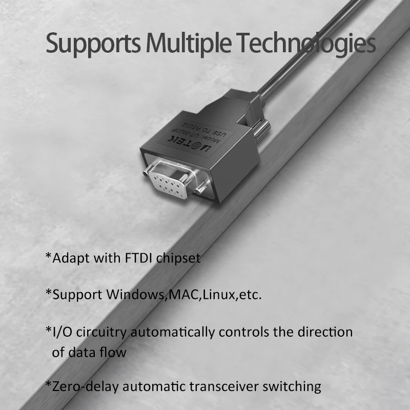 

UOTEK DB9 Гнездовой разъем USB2.0 Кабель RS232 Коммерческий класс 1,5 м Конвертер USB в RS232 Оптовая продажа UT-8823F