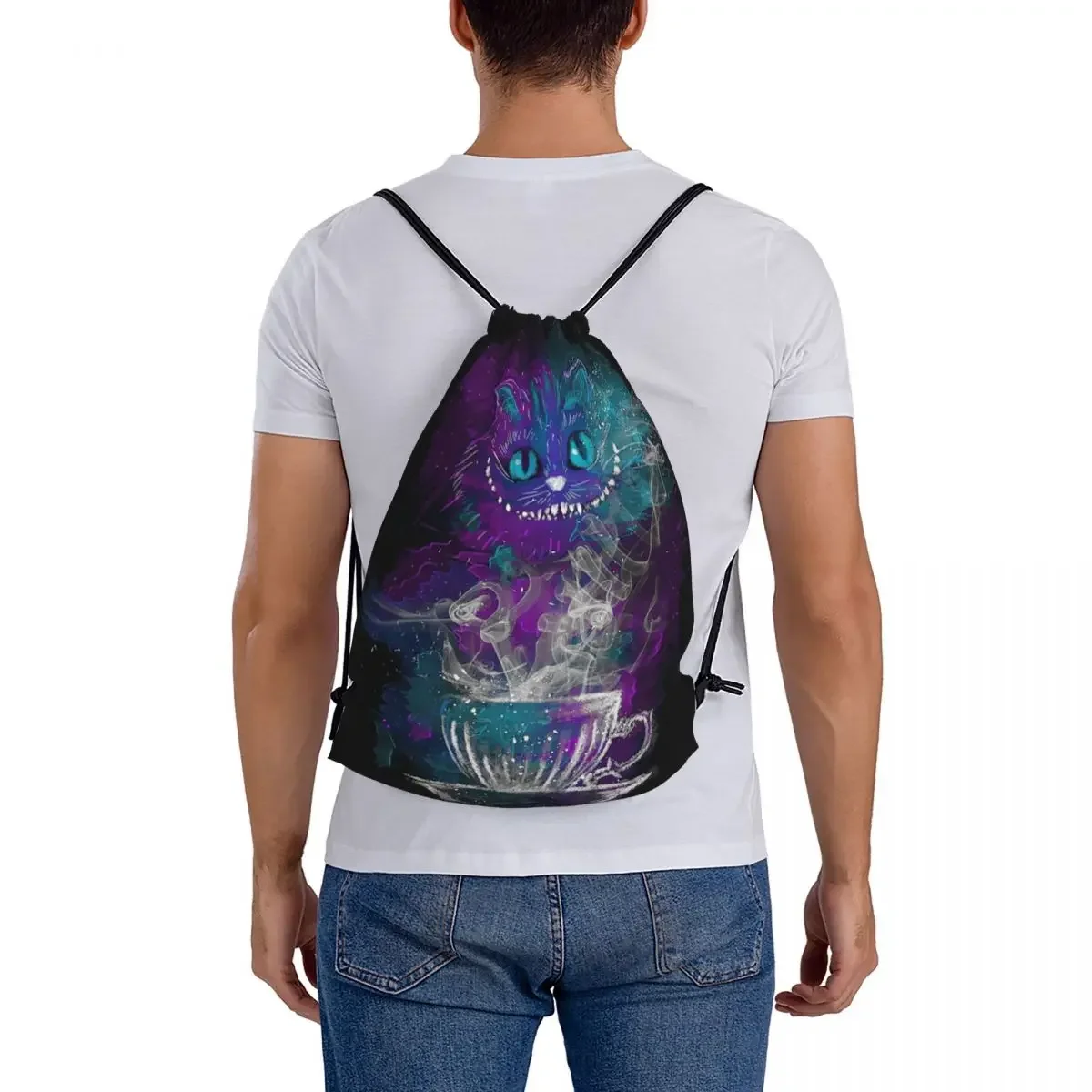 Mochilas de té de Cheshire, bolsa deportiva multifunción, portátil, con cordón, para viaje y escuela