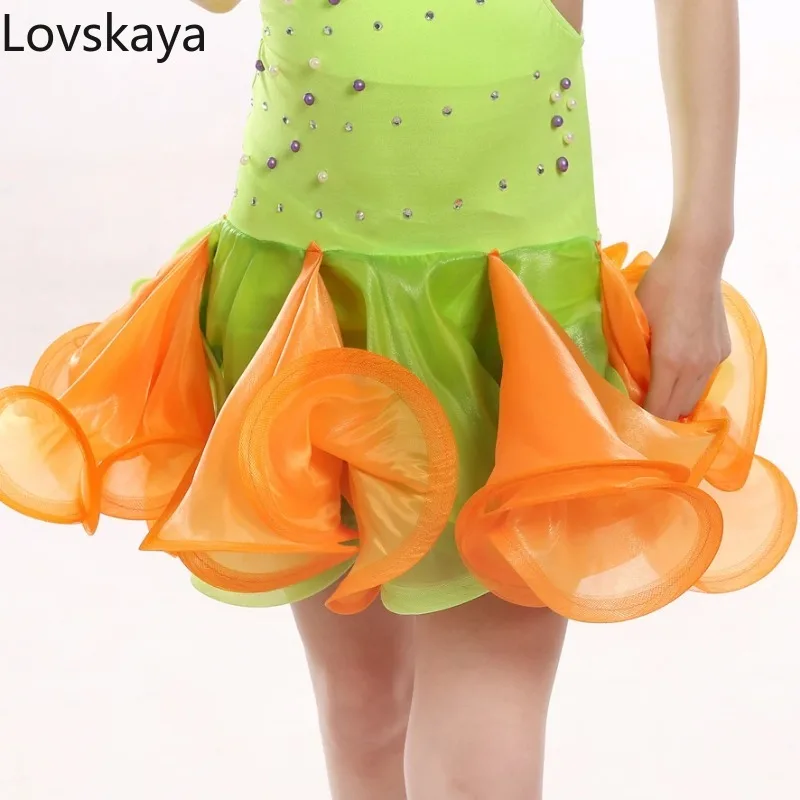 new Latin skirts children dance skirt Latin show children's clothing Latin dance contest costumes