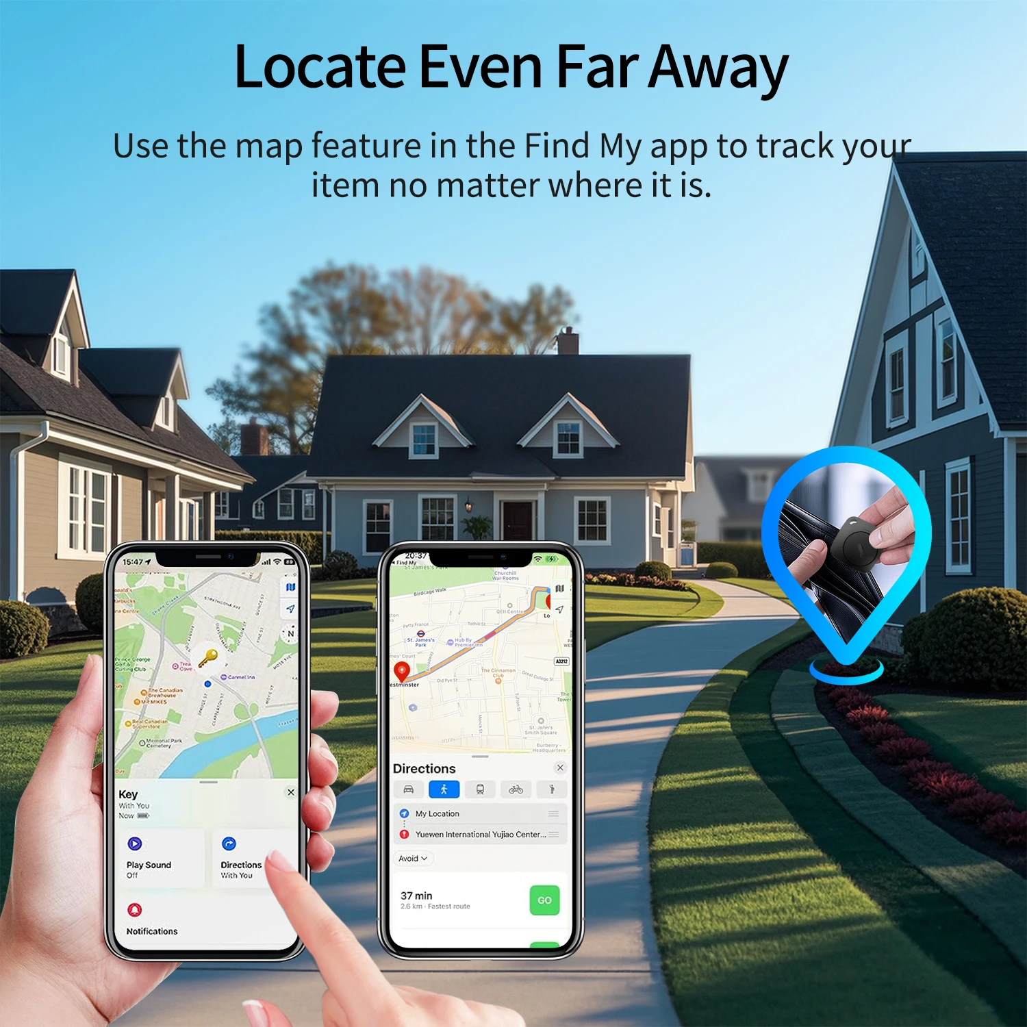 Bluetooth Pet Trackers, Item Locator Works with Apple Find My Global Network Smart AirTag for IOS System Item Finder for Key image 4