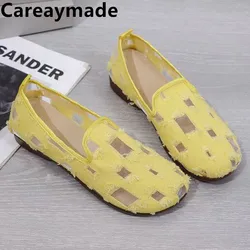 Careaymade-Spring Autumn big size Women Canvas Shoes Ladies New Design Plush Edge Casual Glitter Loafers Slip-ons Fabric Flats