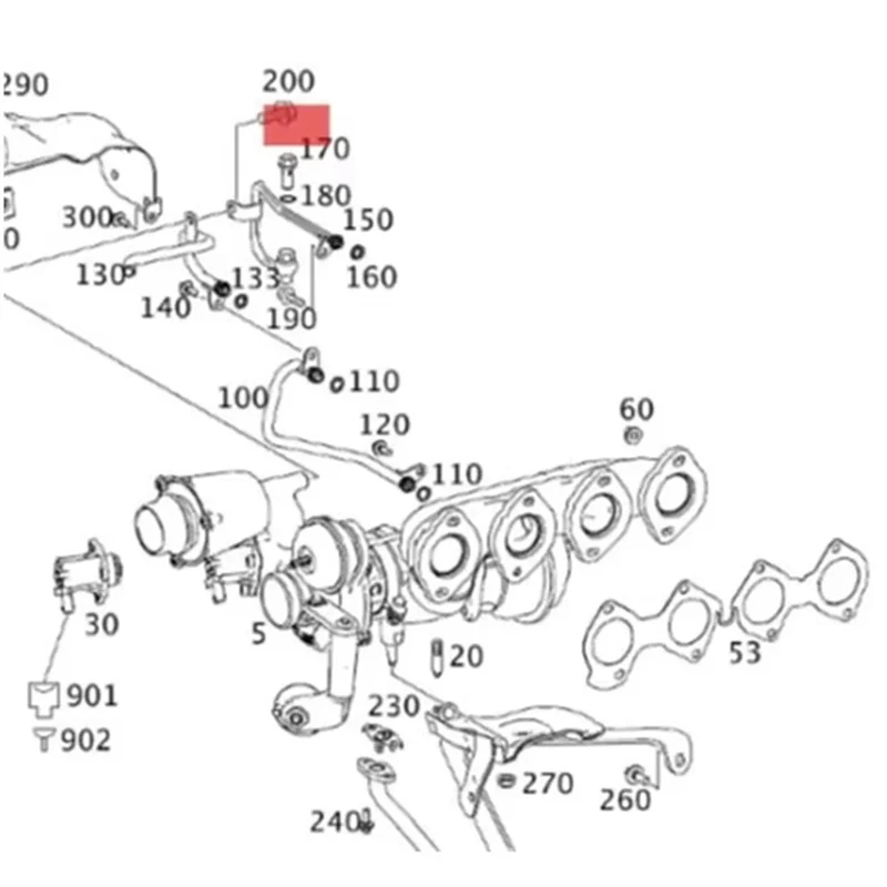 2X Perno de tornillo hueco para turbocompresor de coche 0019972401 A0019972401 para mercedes-benz Clase C W204 W245 C250 SLK250 B200