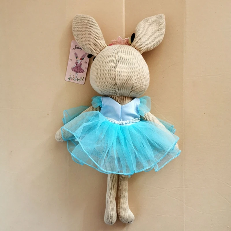 35cm Long-legged Kaninchen Puppen in Spitze Prinzessin Kleid Bunny Infant Beruhigende Puppe Baby Mädchen Schlafen Spielzeug Zimmer decor Kinder Geschenke