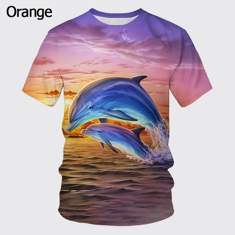 Unsiex Cute Animal Style Tshirts Men Women Dolphin Funny 3d Print Marine Summer Fashion Casual T-shirt Crew Neck Shirt For Men